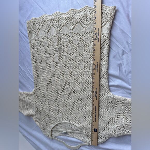 Adrian Jordan 1X Cream Vintage Sweater Knit‎ Handmade Open Stitch loose fit 90s - Picture 9 of 9